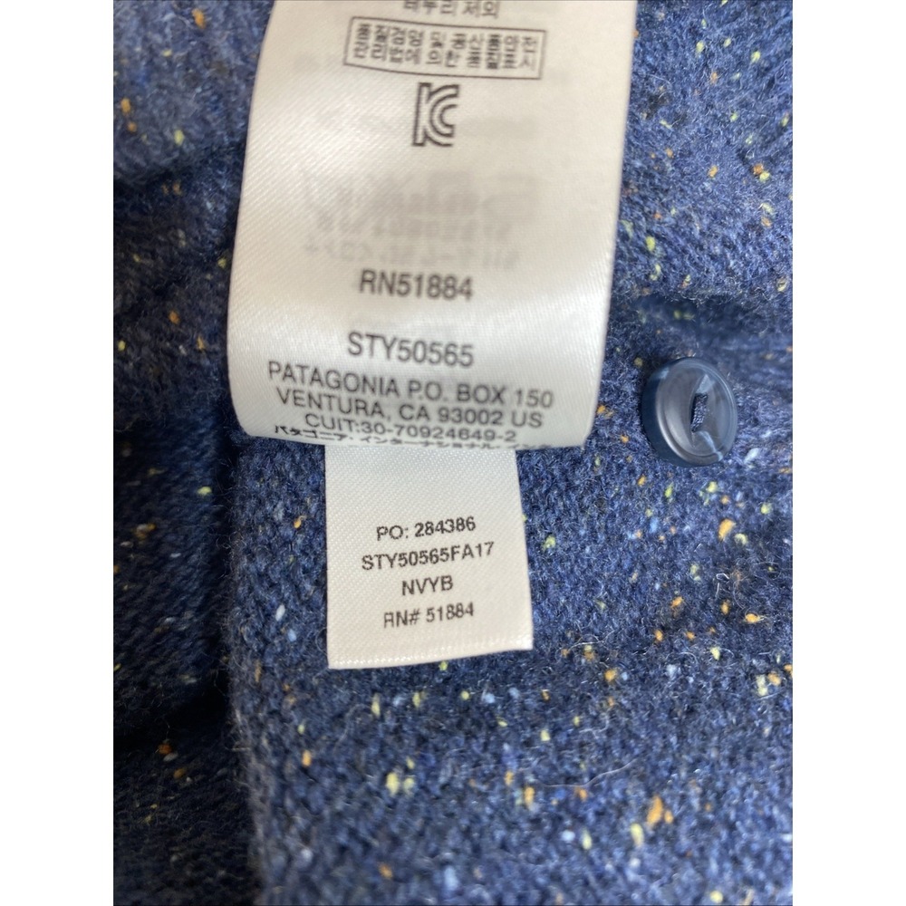 PATAGONIA Off Country Hoodie Sweater Women Size XS Blue Speckle Kangaroo Pocket - Picture 5 of 7